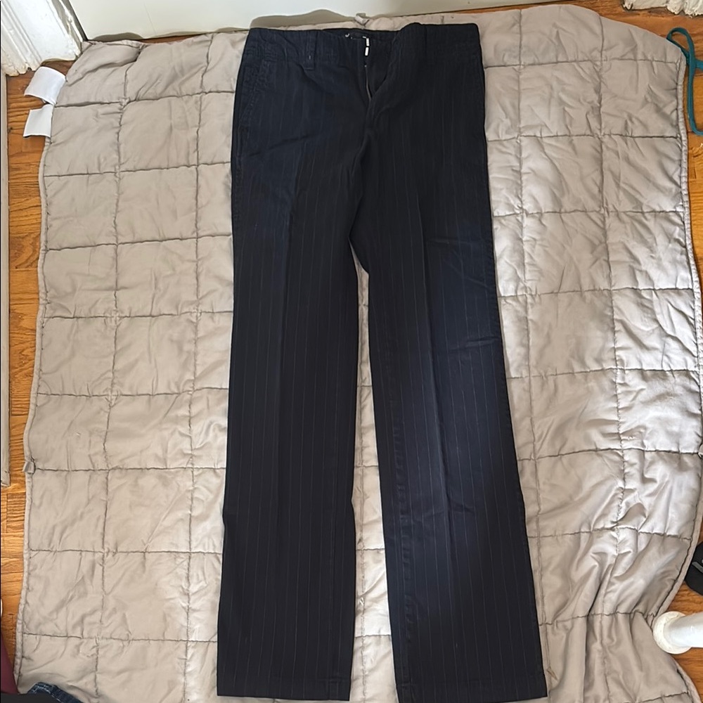 Men's Black Pinstripe Pants
